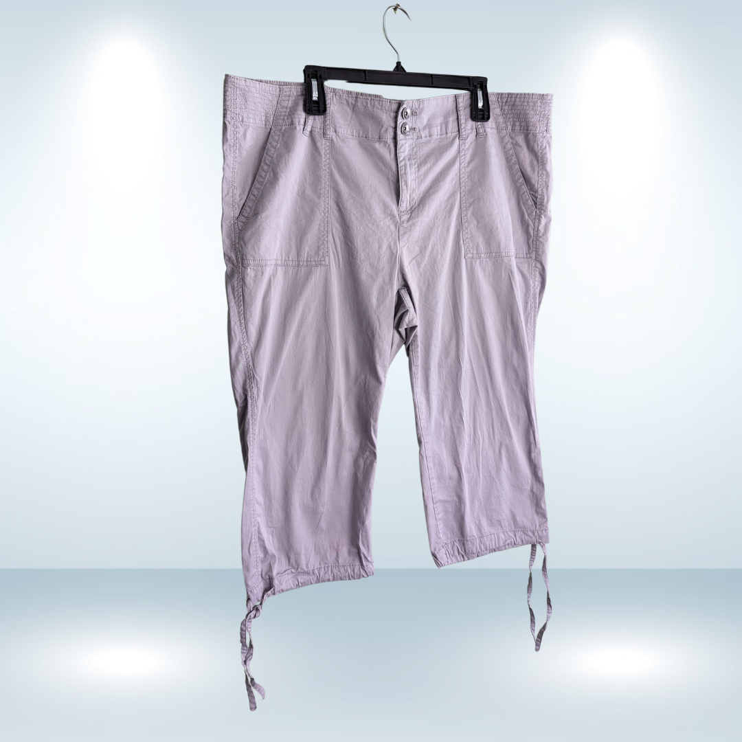 George Cotton Capri in Light Khaki Size 20 Curvy Britches