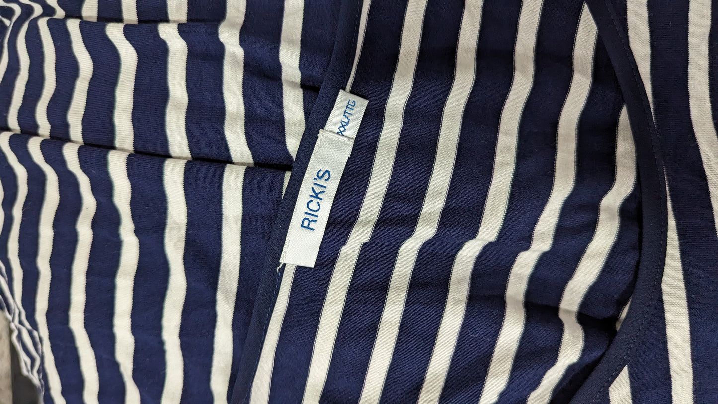 Ricki's Blue and White Striped Pocket Tee - Size XXL
