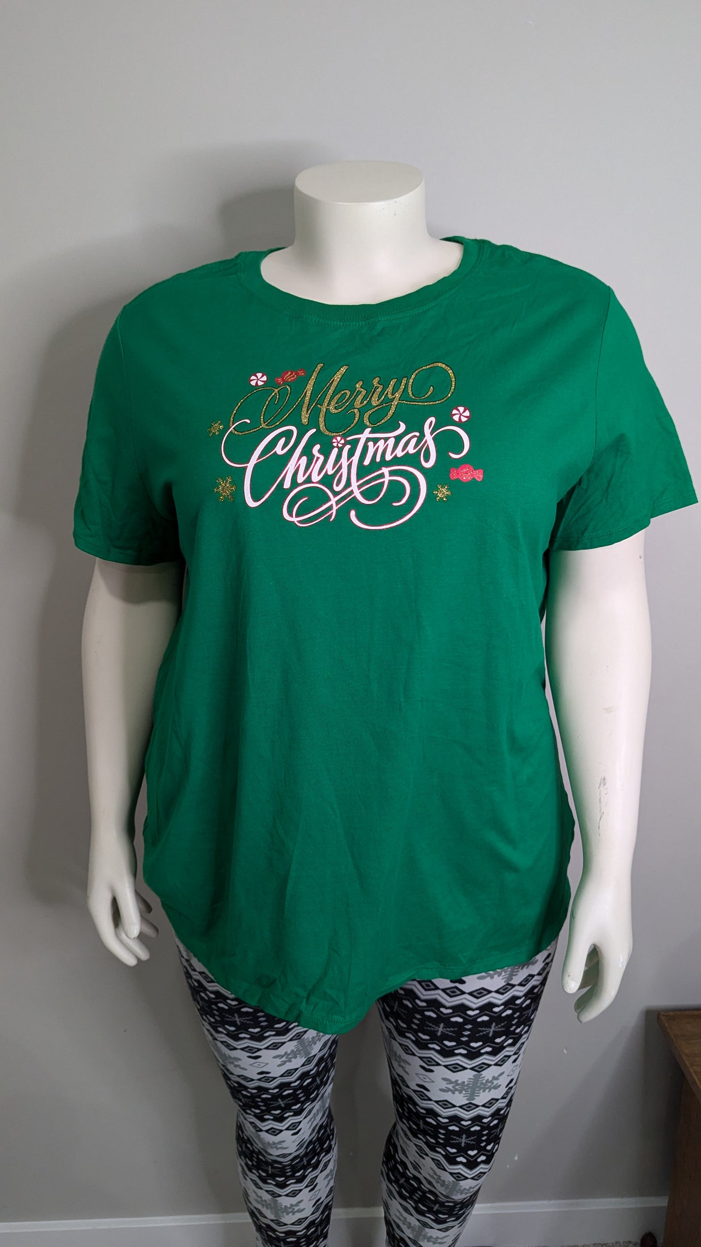 Green Merry Christmas T-Shirt - Size 3X