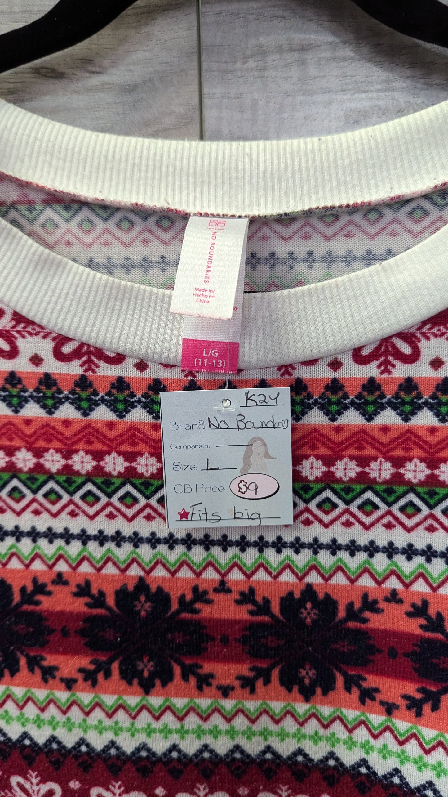 Multi Color No Bounds Long Sleeve Top - Size L