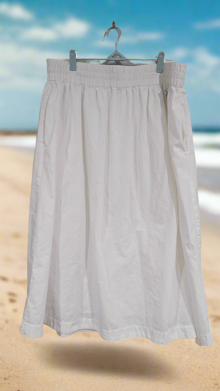 White gap linen Skirt - Shin length