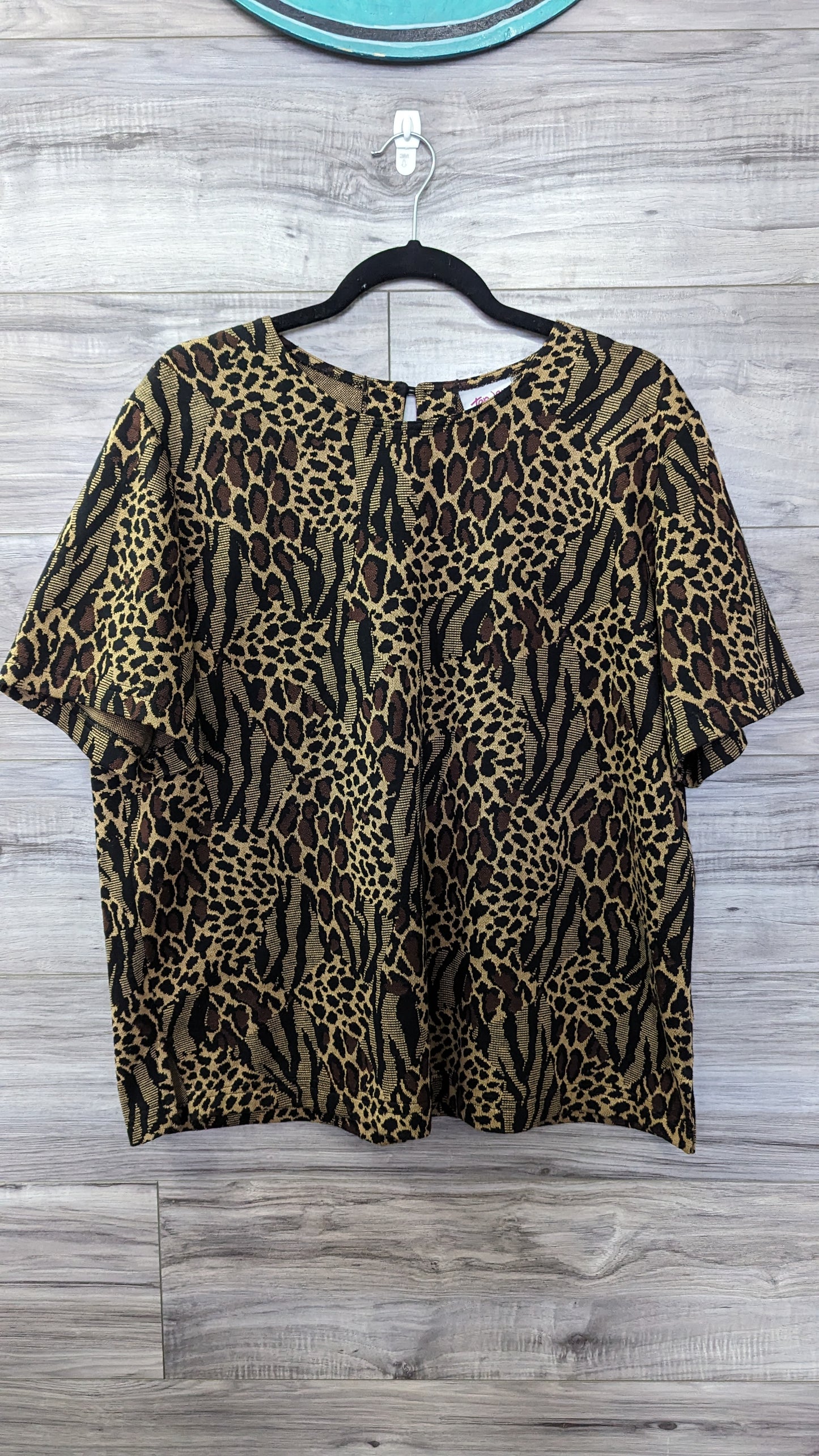 Vintage Animal Print Tanjay Top - Size 18