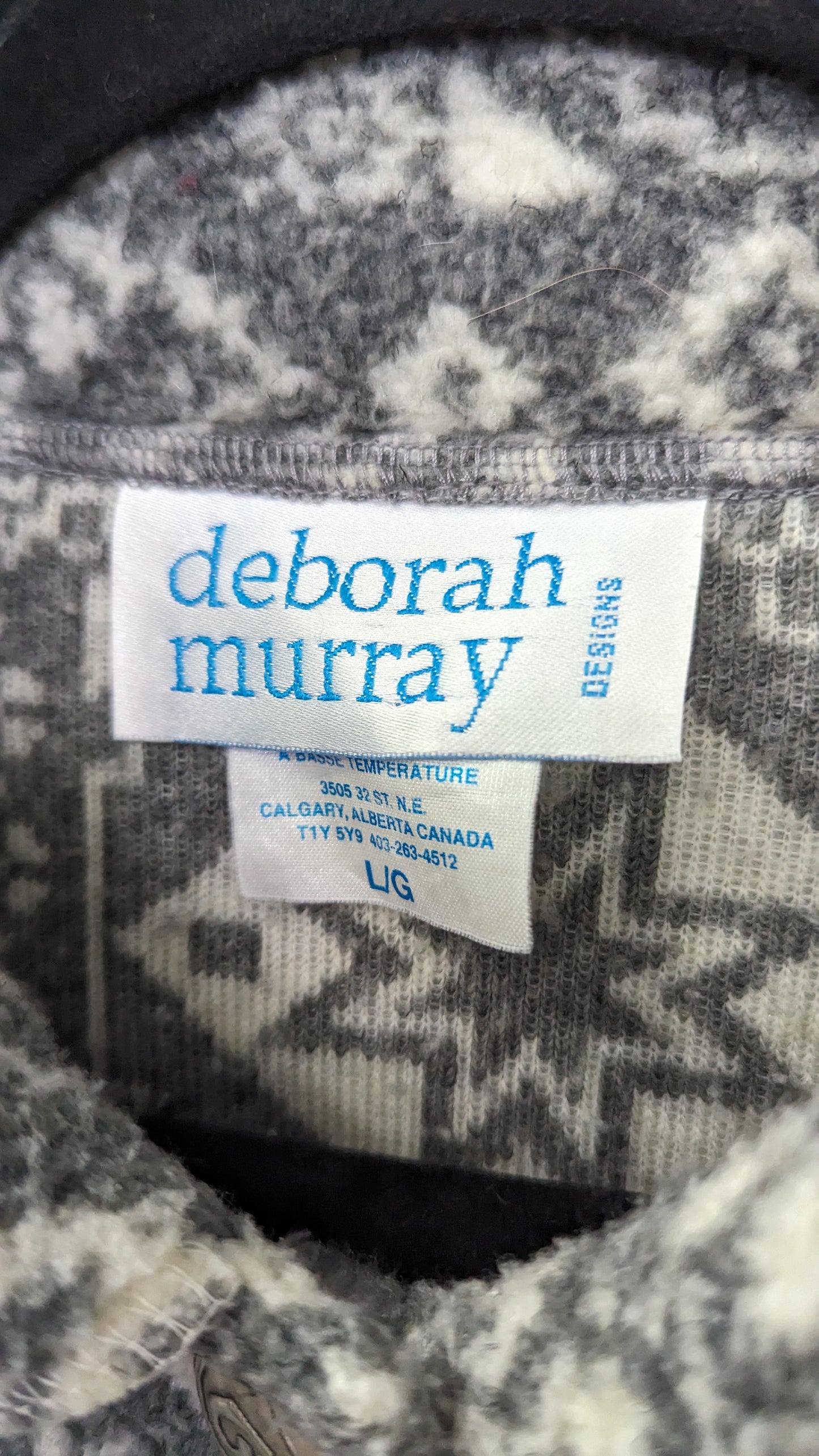 Vintage Gray Snowflake Deborah Murray Sweater - Size L