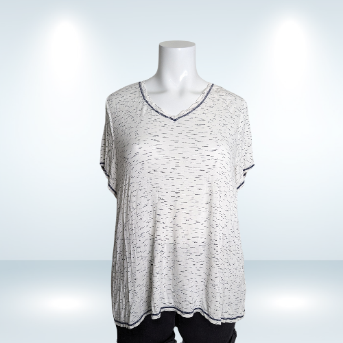 Active Zone Gray/White Oversized Tee - Size 2X