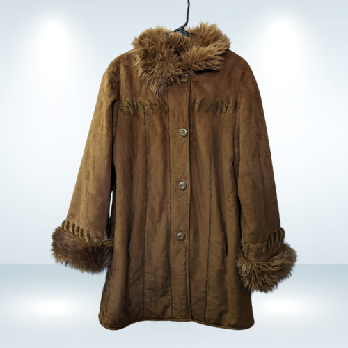 Regent Park Brown Faux Fur Jacket - Size L