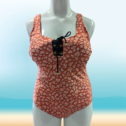 Cactus Swim Orange Printed Laced One Piece NWT -  Size 22