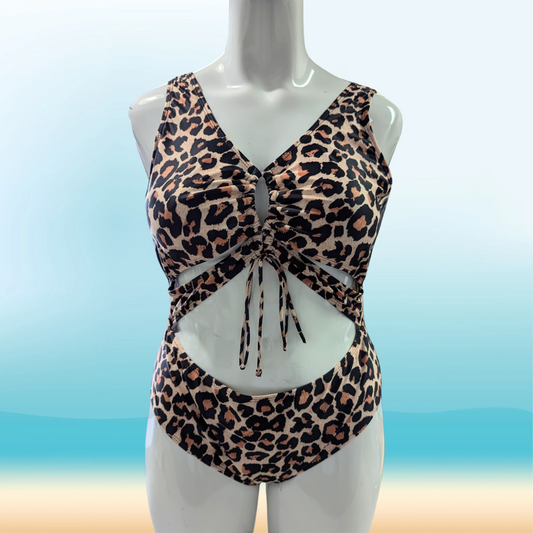 Leopard One Piece Swimsuit - Size 3X