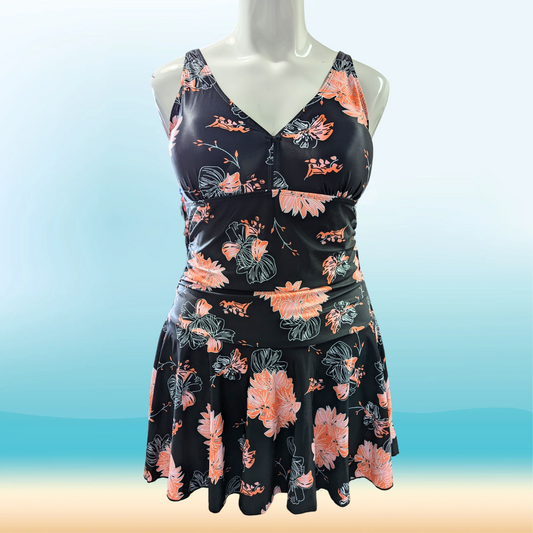 Summer Mae Floral One Piece with Skirt - Size XXXL