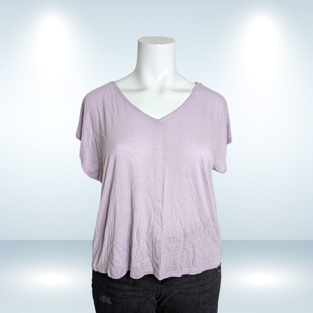 Ricki's Lilac V Neck Tie Back Tee NWT - Size XXL