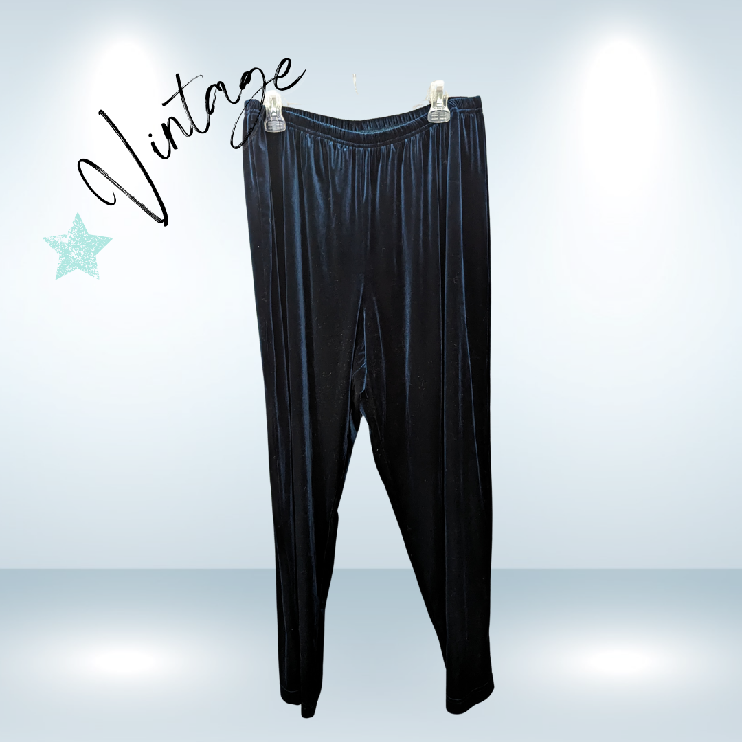Vintage Velvet Dark Teal Pants - Size 2X