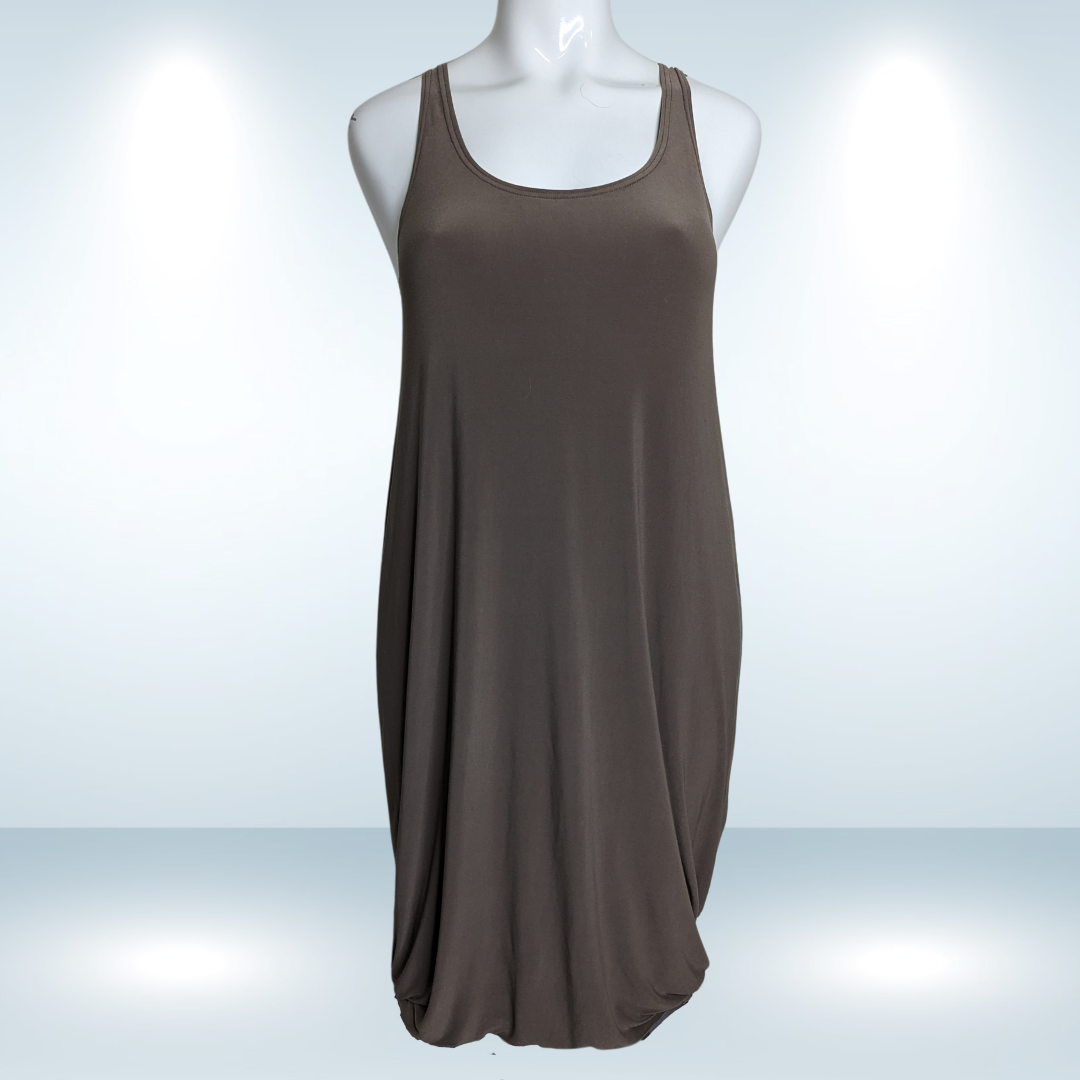 Midi Stretch Billowy Brown Tank Dess - Size 12