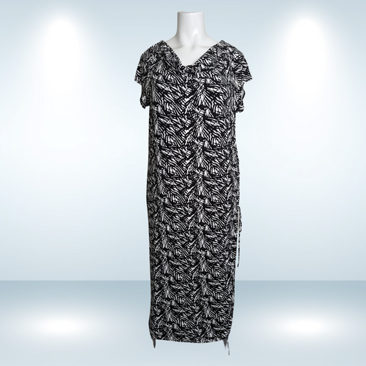 Michel Studio Black And White Maxi Dress - Size 3X