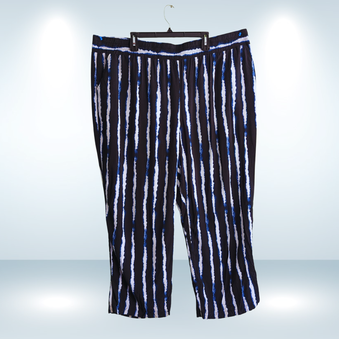 Pennington's Responsible, Wide Leg Printed Challis Pant - Size 4X