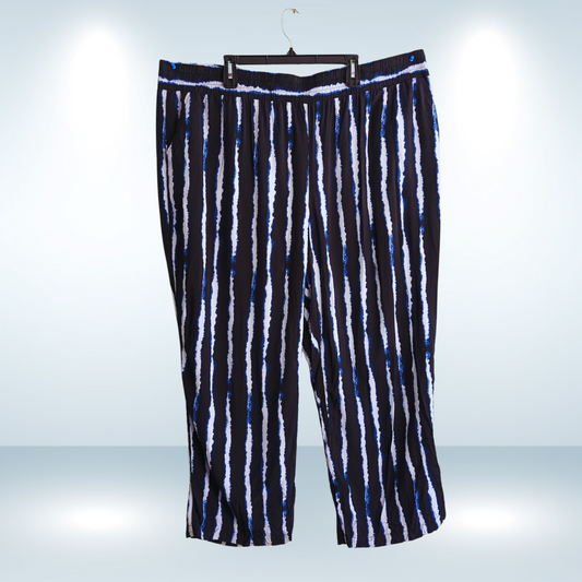 Pennington's Responsible, Wide Leg Printed Challis Pant - Size 4X