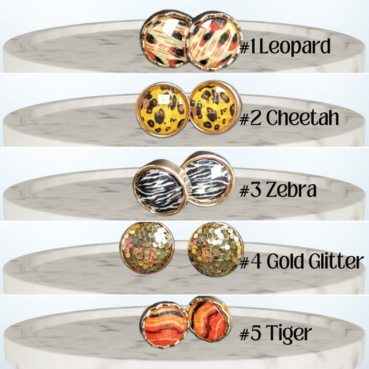 Animal Print Druzy Earrings