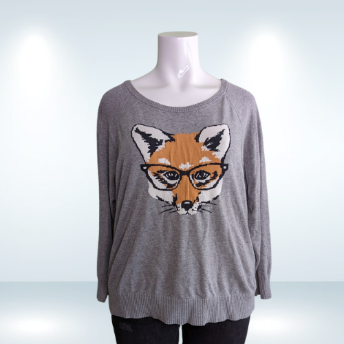 Torrid Grey Fox Raglan Sweatshirt - Size 2(X)