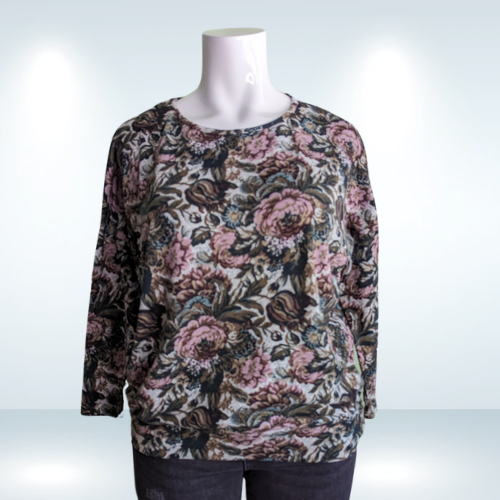 Suzy Shier Vintage Inspired Floral Sweater - Size XL