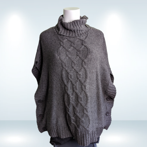 Addition Elle Gray Sport Poncho - Size 3X