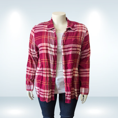 Red Plaid Button Up - Size XXL