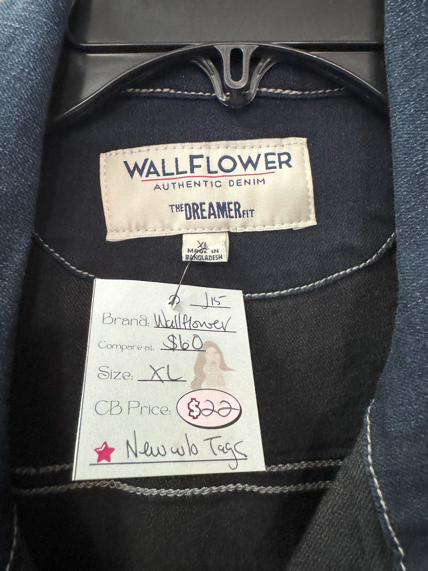 Wallflower Jean Vest NWT Size XL - In Store Special