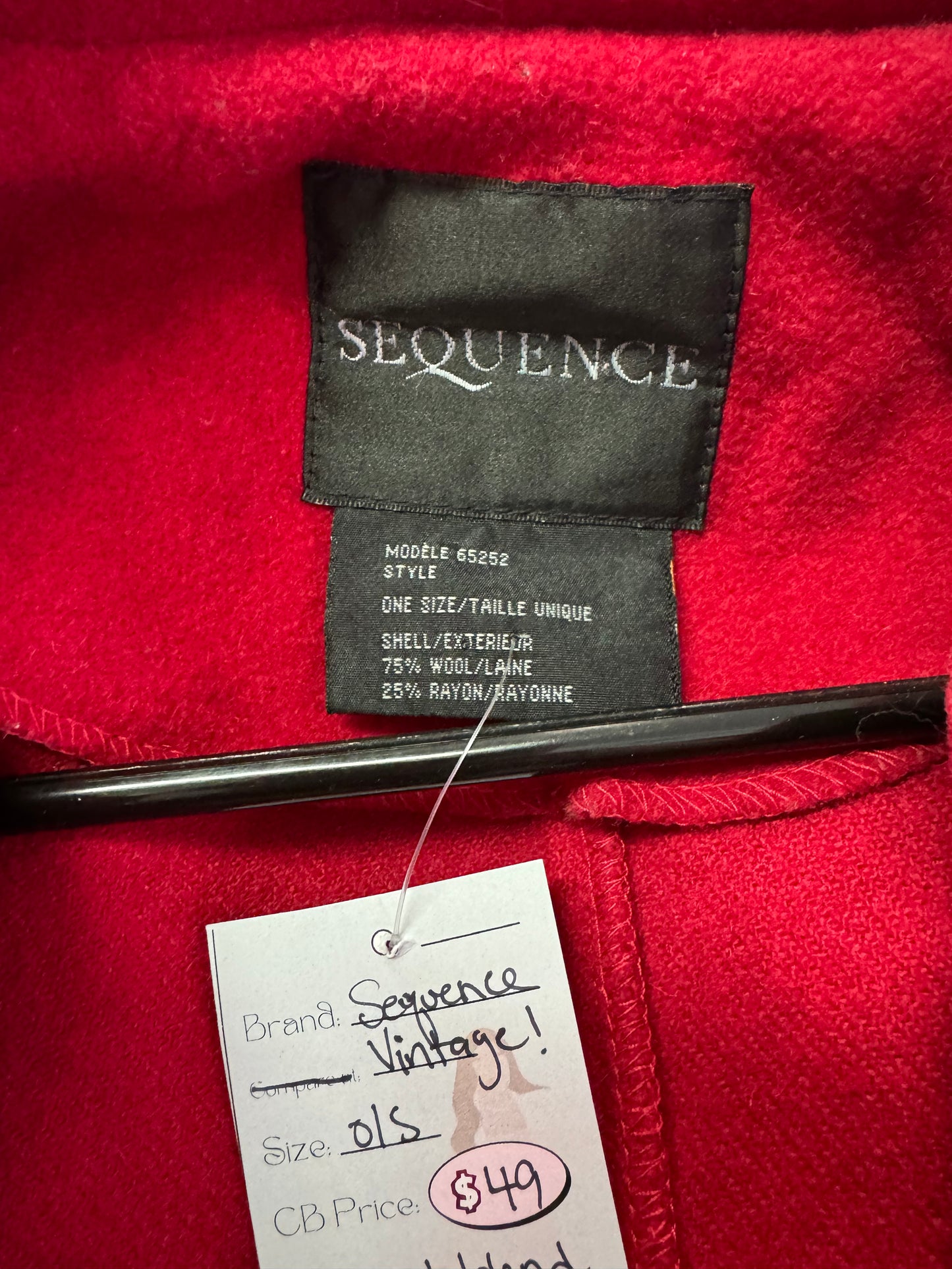 Sequence Red Jacket/Poncho - Size O/S