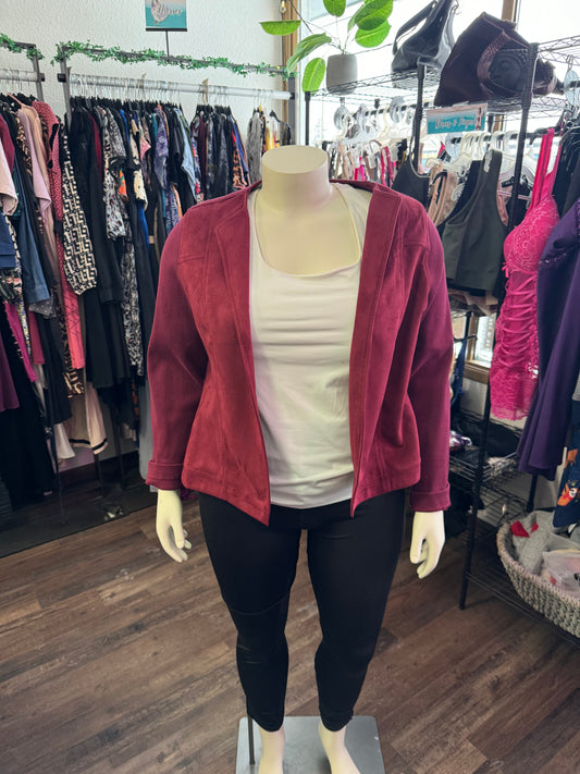 Addition Elle Burgundy Jacket/Blazer - Size 20