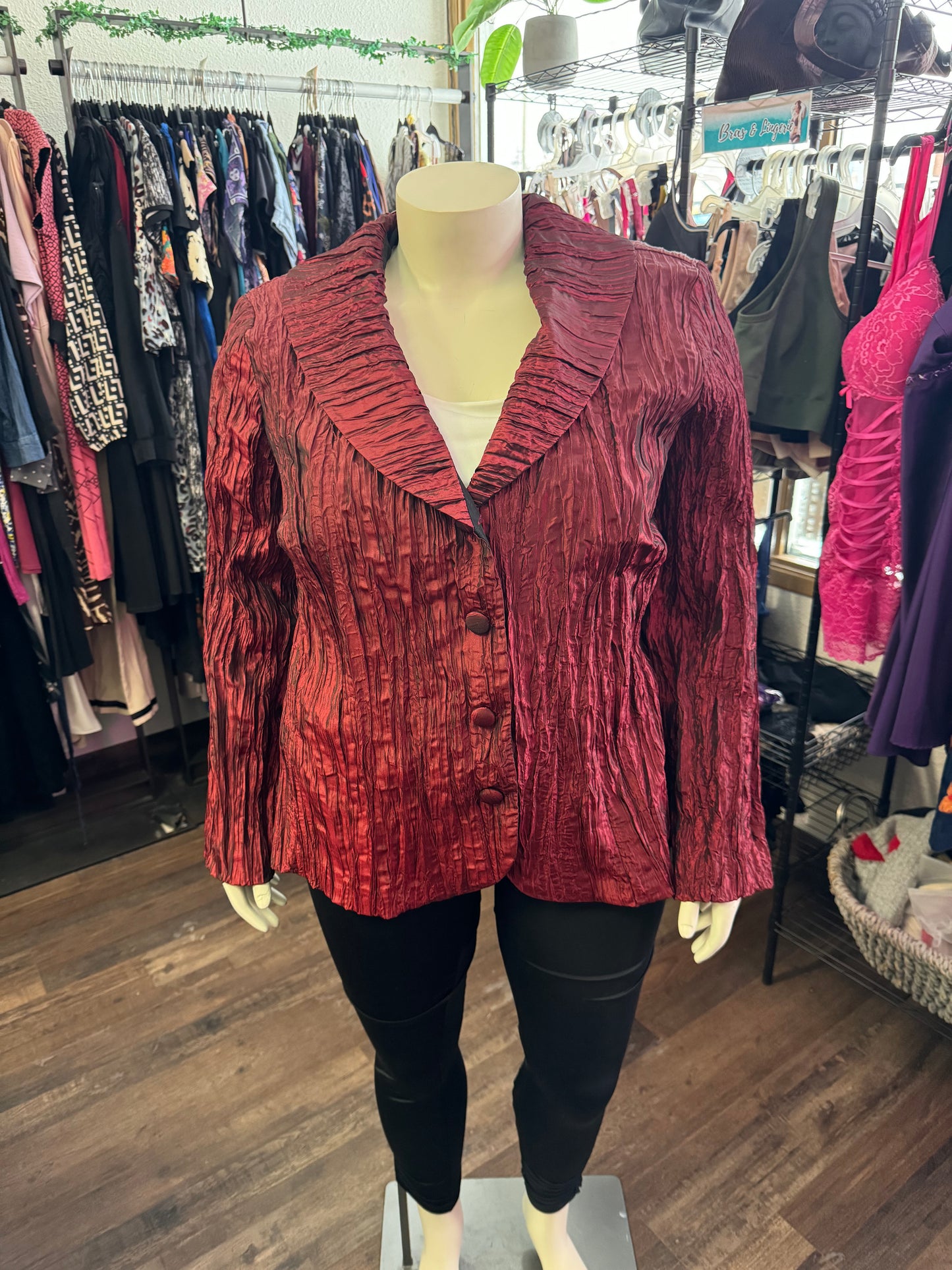 Vintage Canadian Made Red Blazer - Size 24