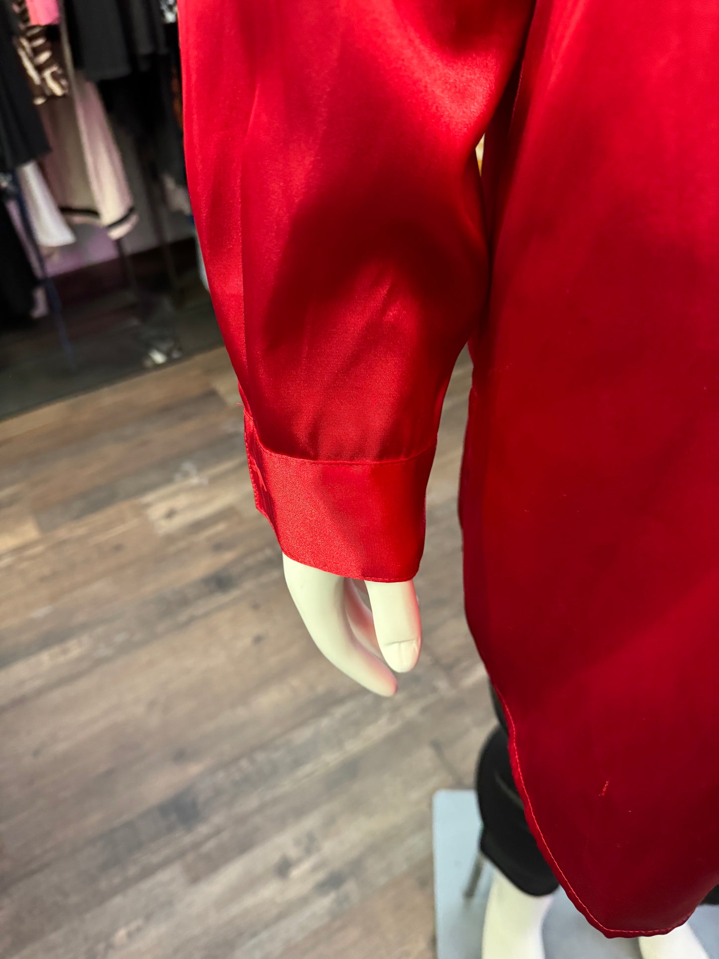 Liz Baker Shiny Red Blouse - Size 1X