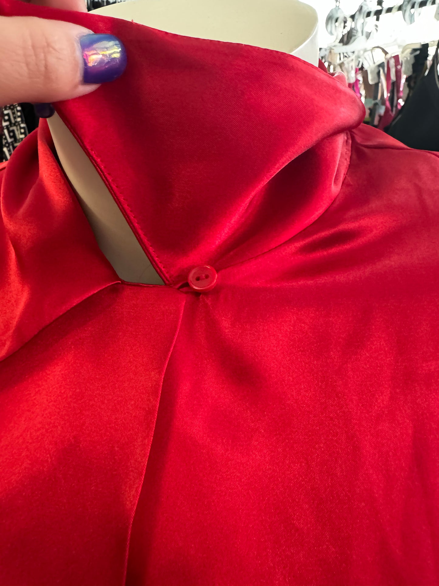 Liz Baker Shiny Red Blouse - Size 1X