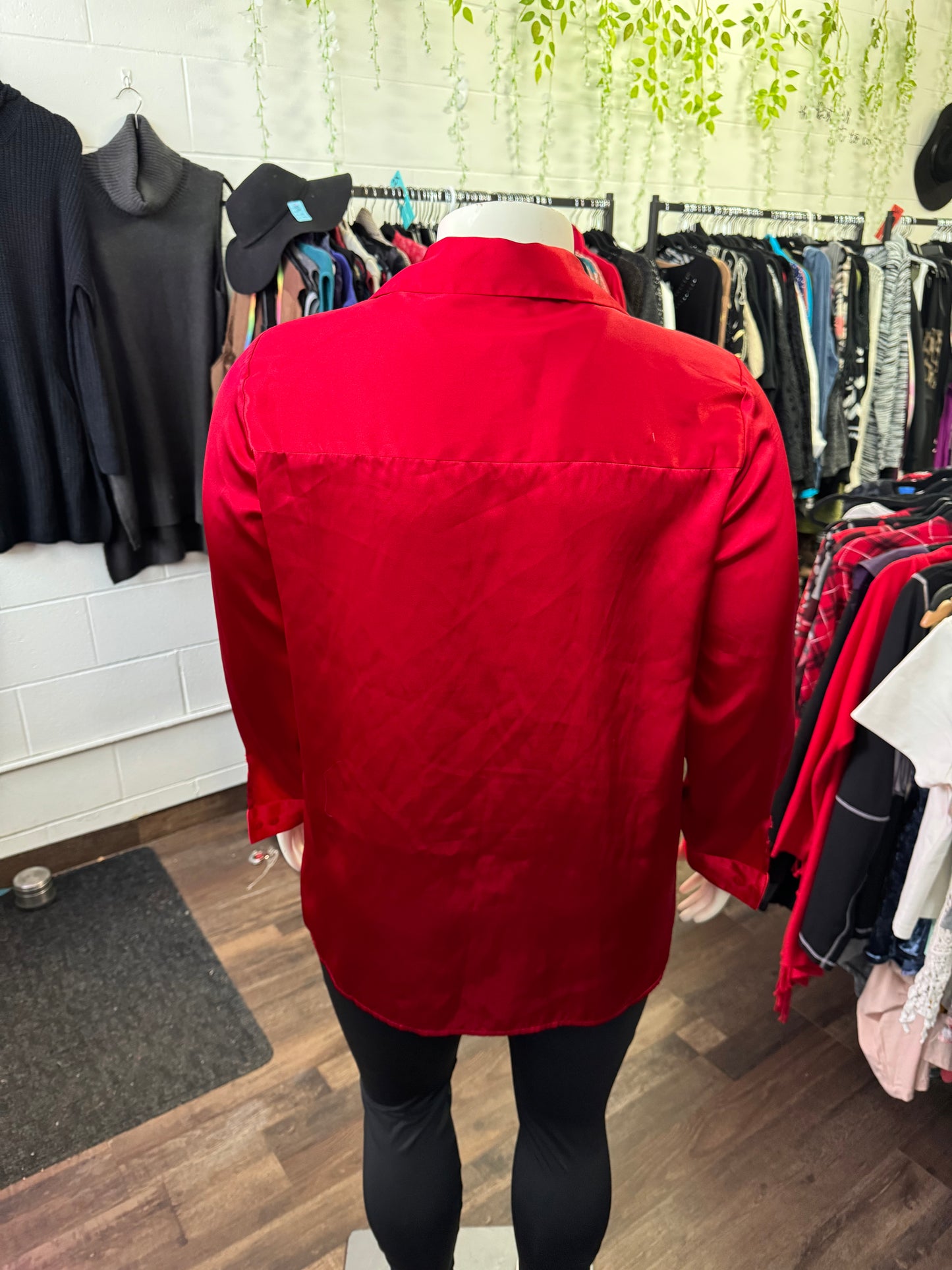 Liz Baker Shiny Red Blouse - Size 1X