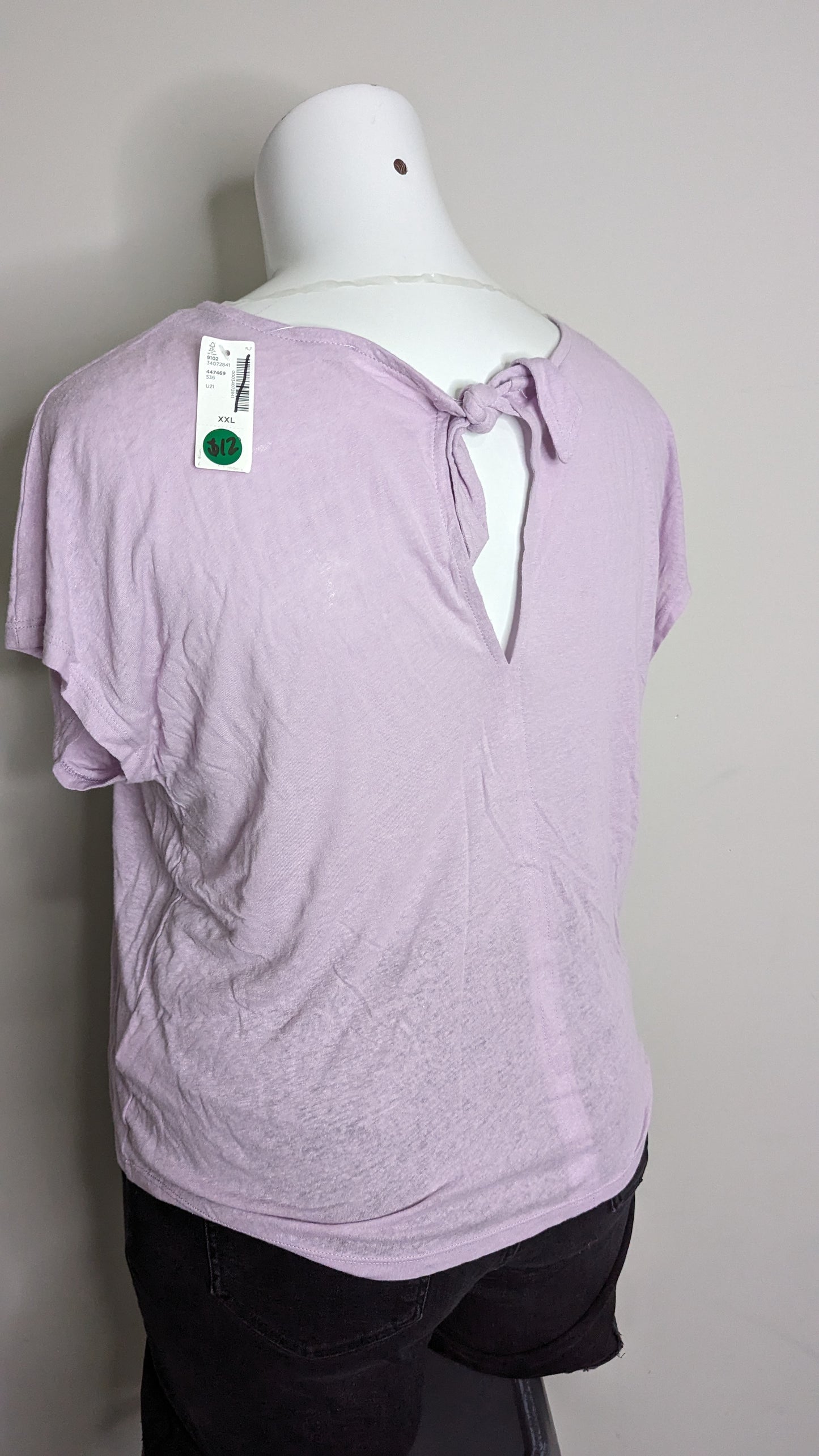 Ricki's Lilac V Neck Tie Back Tee NWT - Size XXL