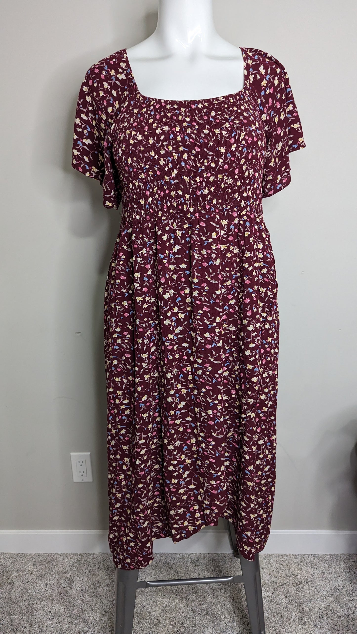 Warehouse One Boho Midi Floral Dress - Size 2X