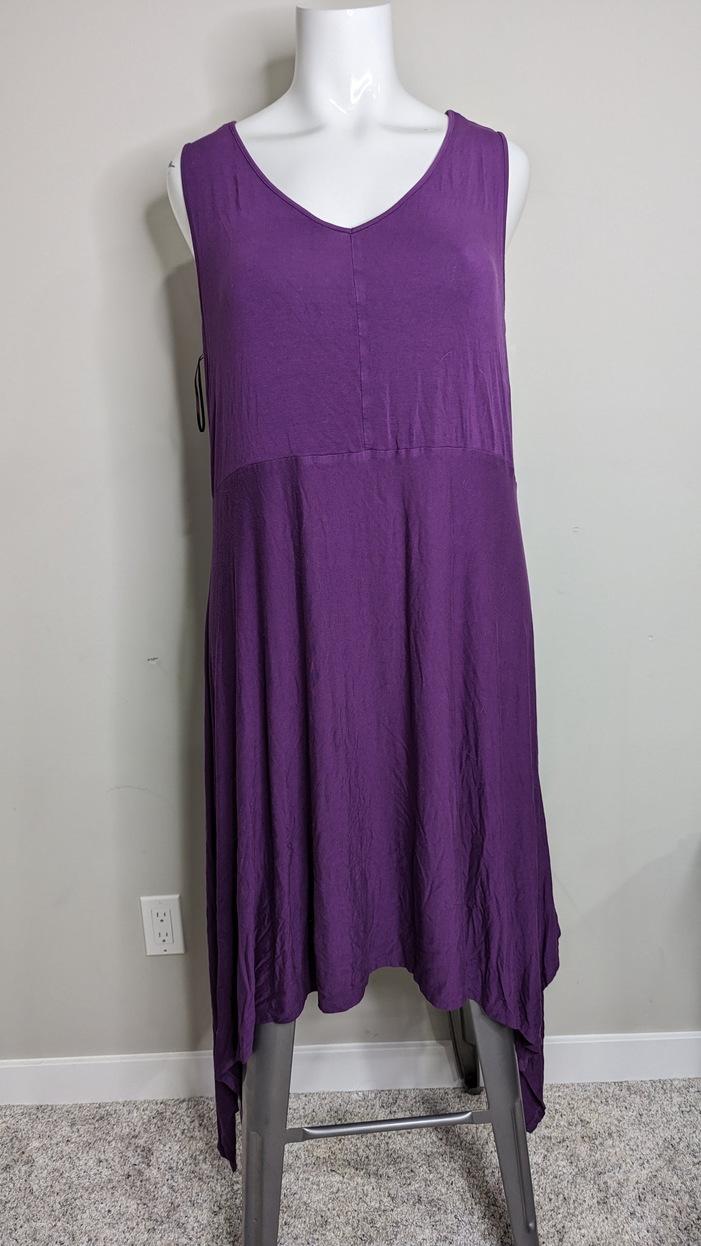 George Purple Midi Asymmetric Dress - Size 4X