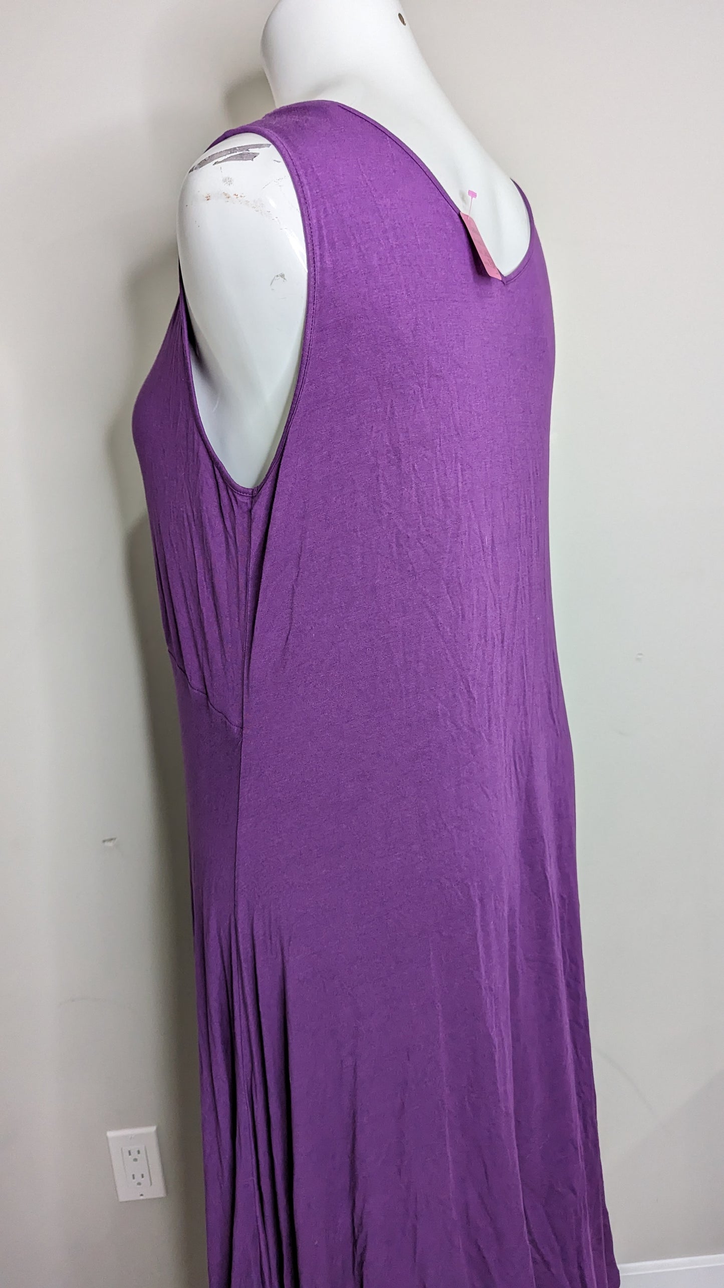 George Purple Midi Asymmetric Dress - Size 4X