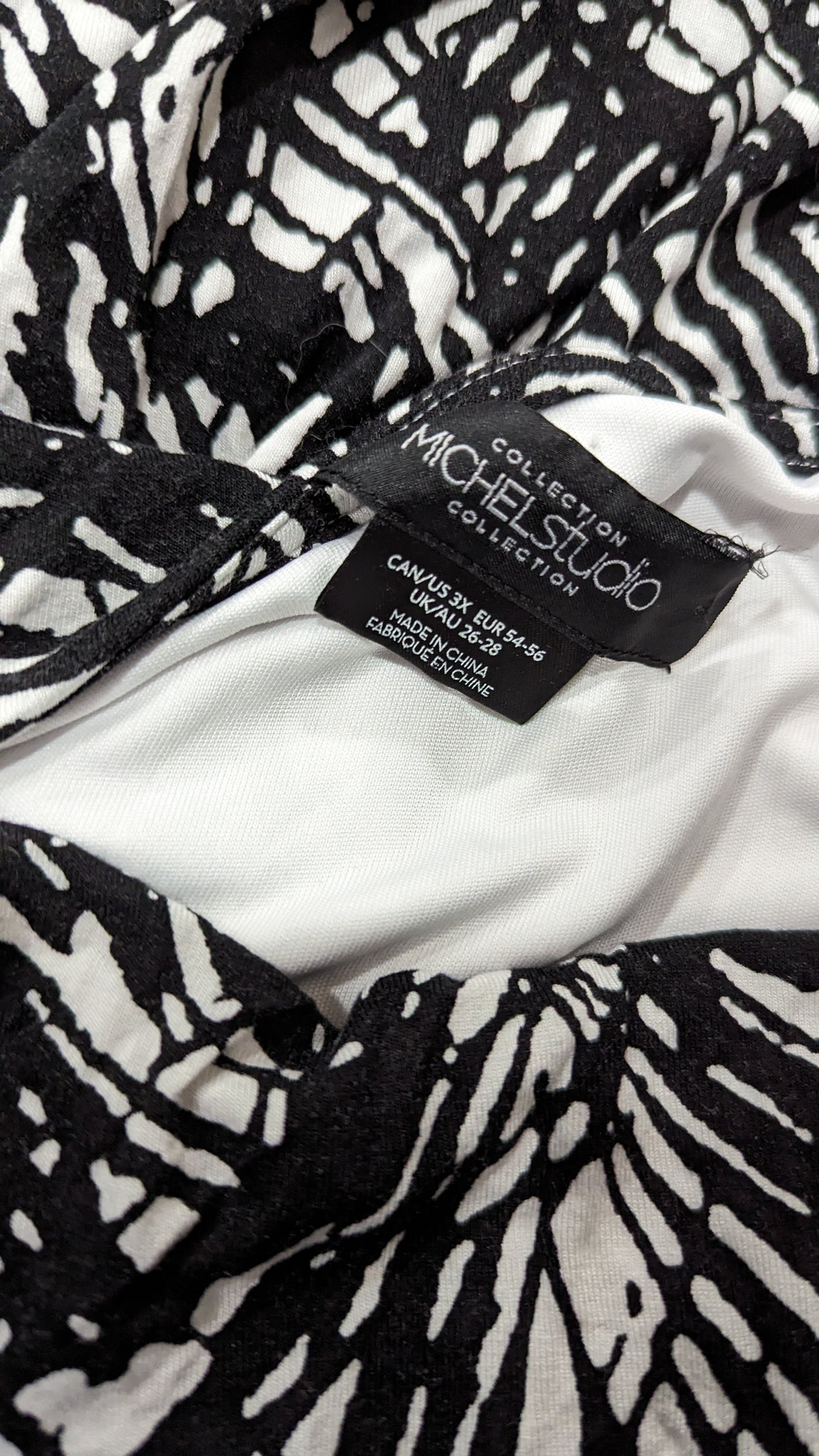 Michel Studio Black And White Maxi Dress - Size 3X