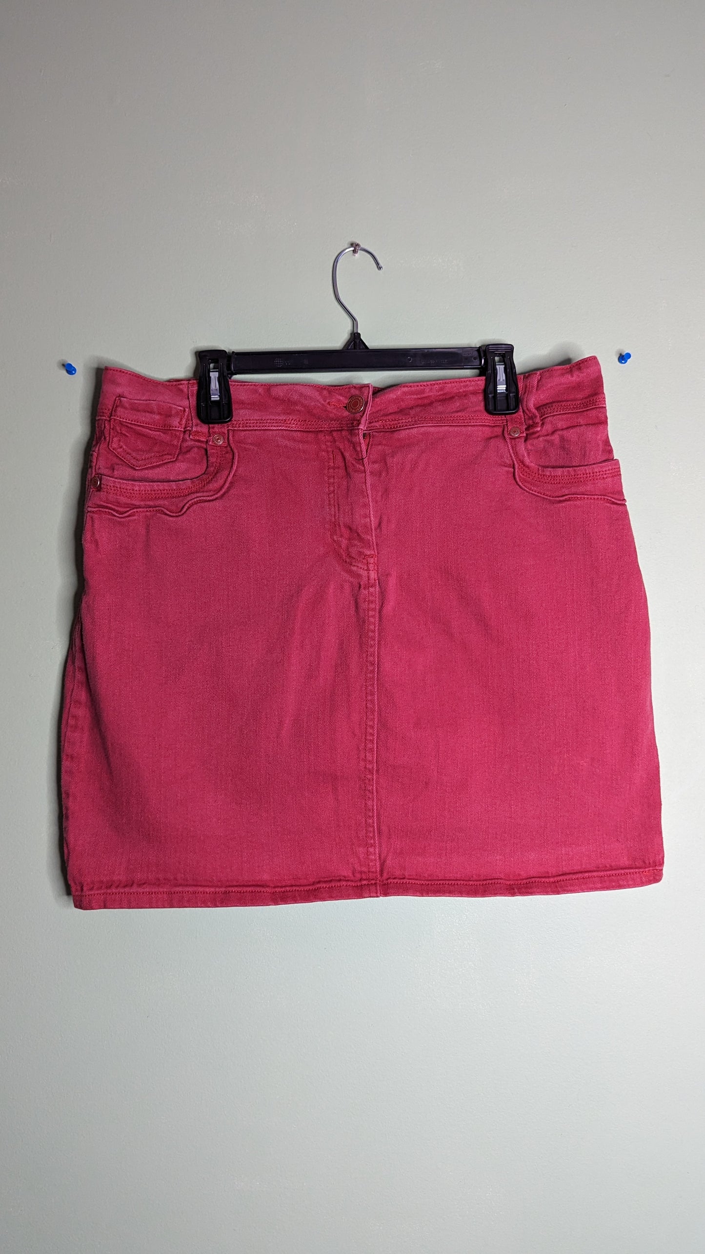 Love & Legend Red Denim Mini Skort - Size 14