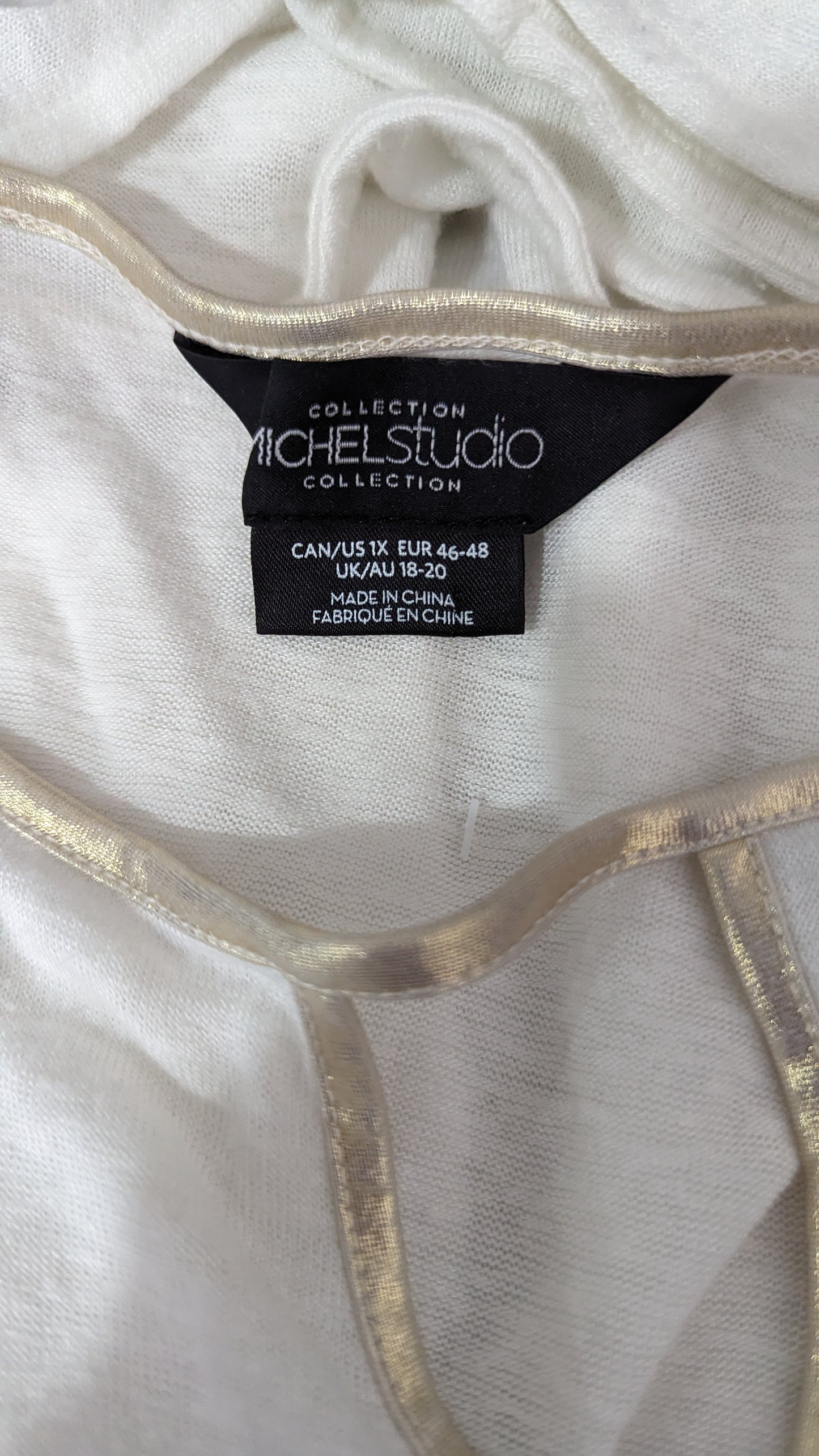 Michel Studio White Knotted Tank - Size 1X