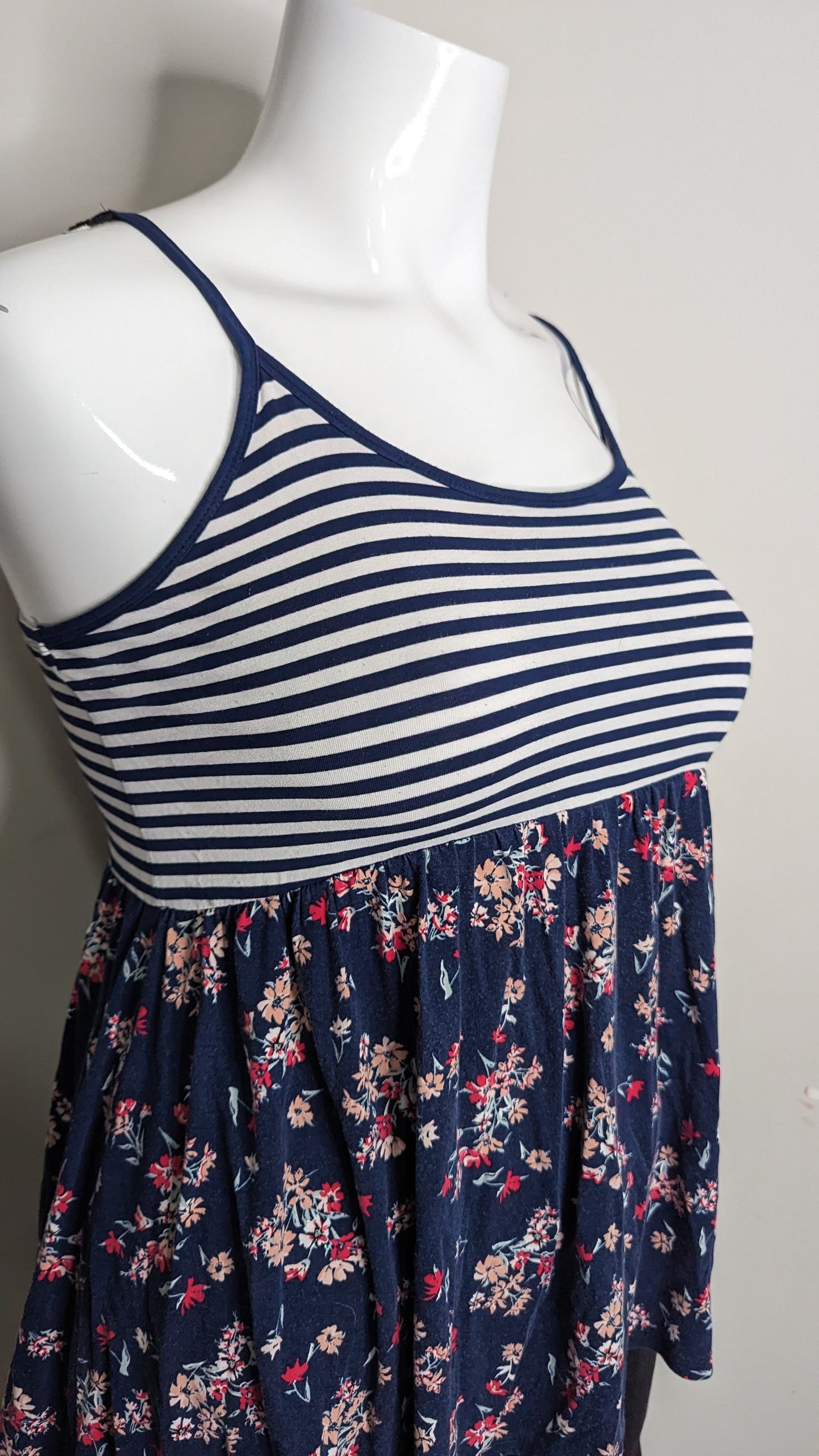 Torrid Super Soft Floral Stripe Baby Doll Tank - Size 0(L)