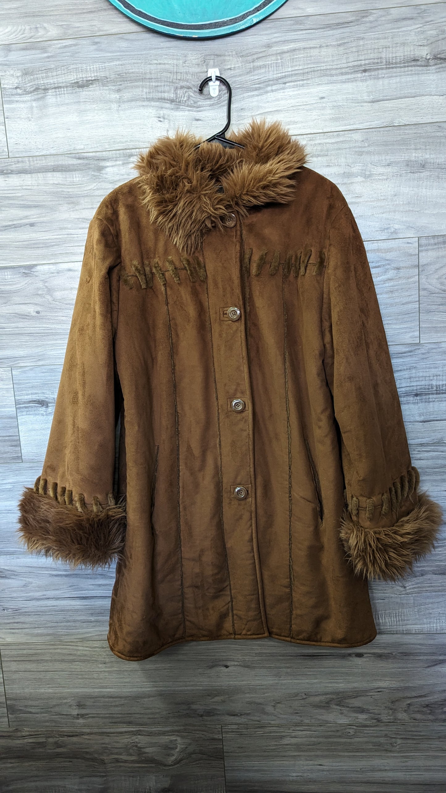 Regent Park Brown Faux Fur Jacket - Size L