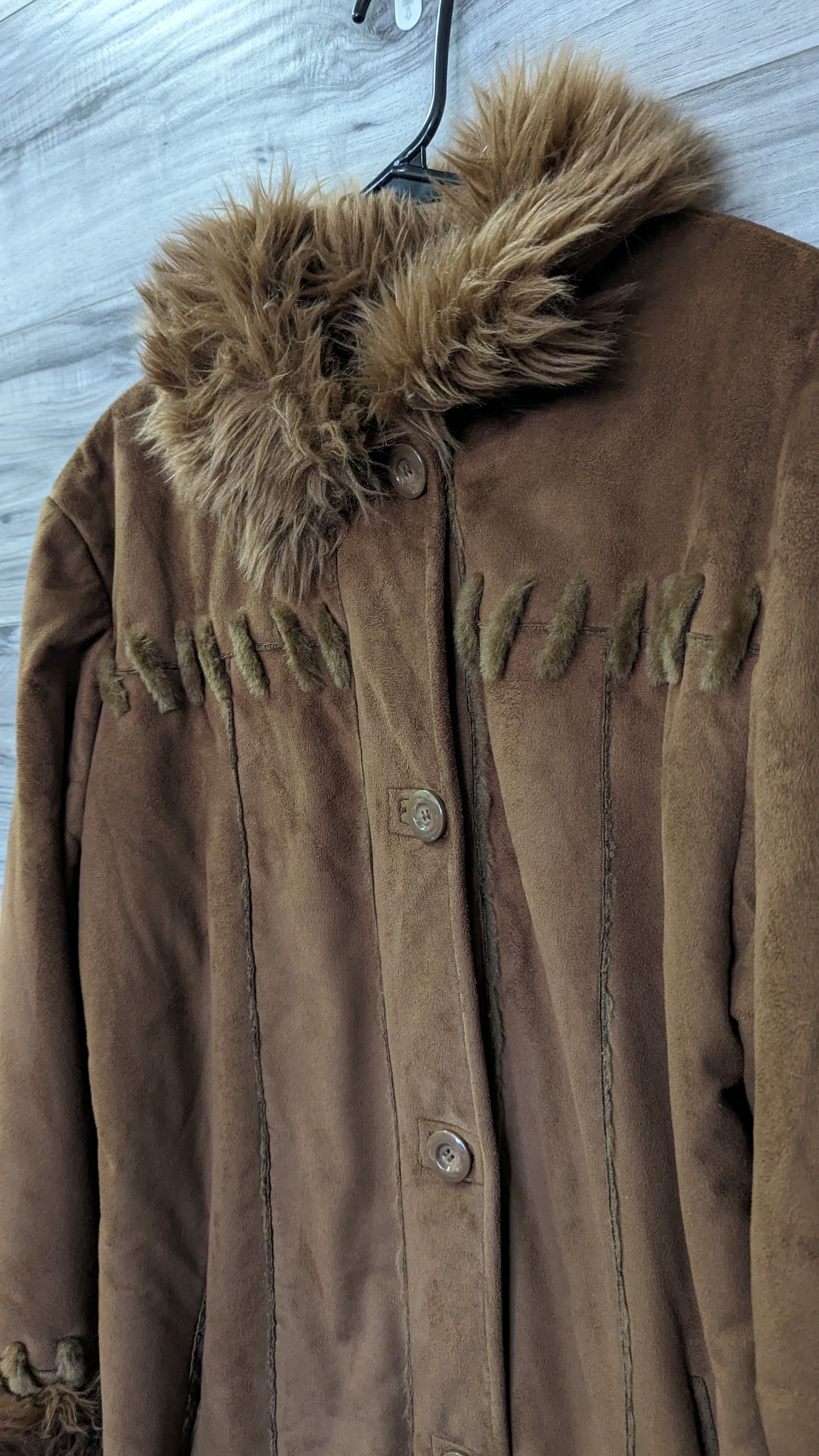 Regent Park Brown Faux Fur Jacket - Size L