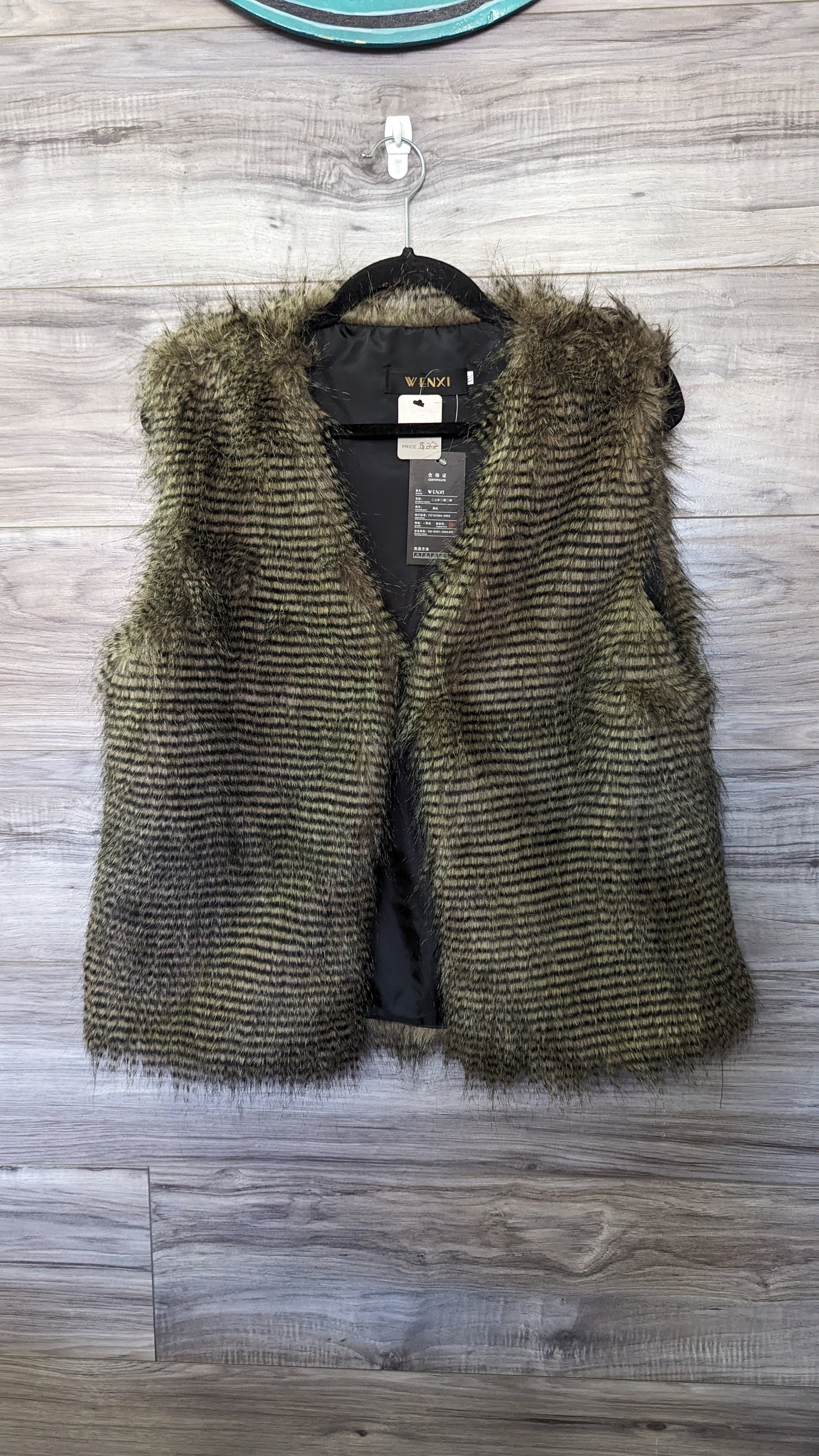 Wenxi Brown Faux Fur Vest NWT - Size XXL