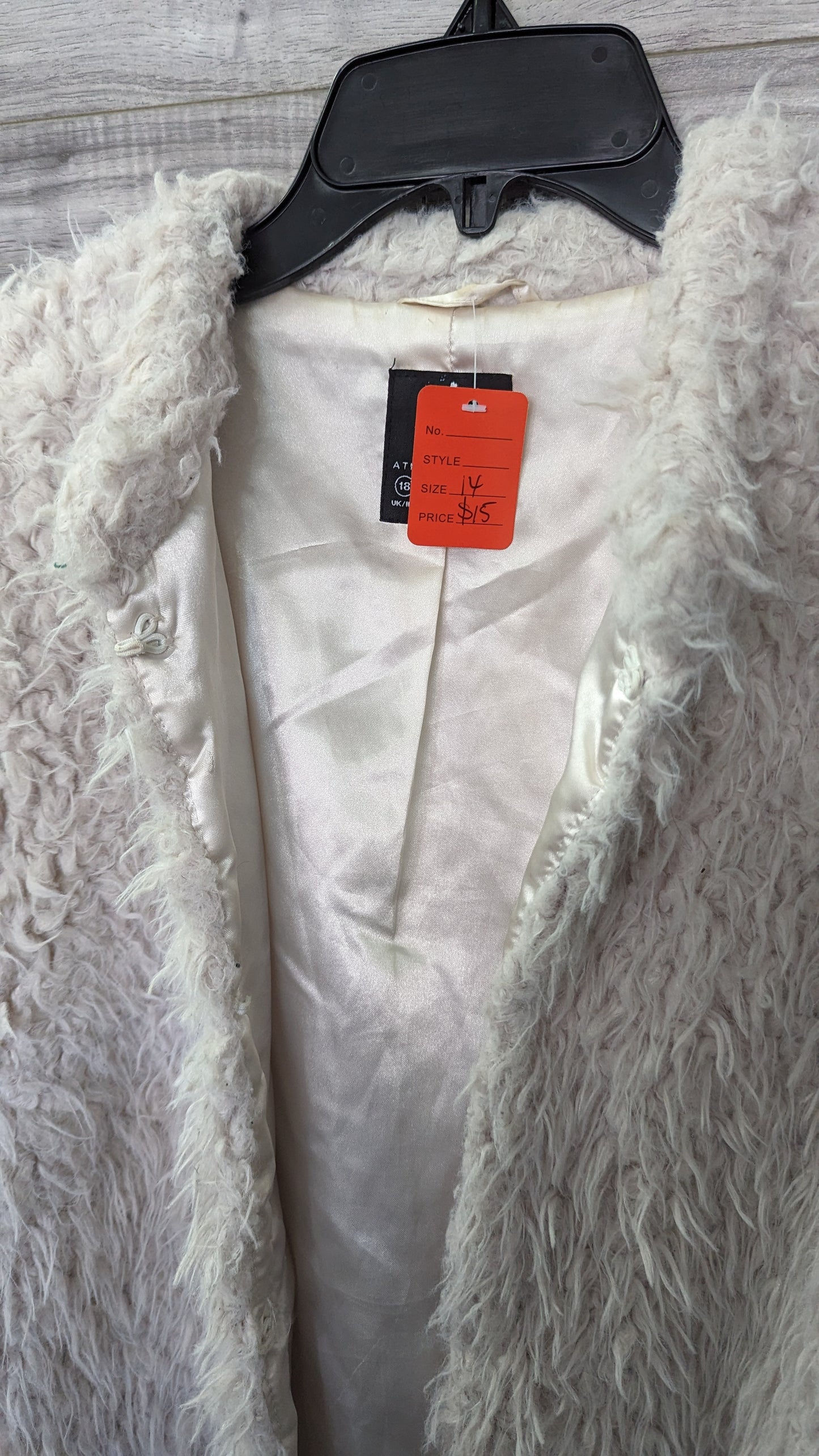 Atmosphere Off White Sherpa Vest - Size 14