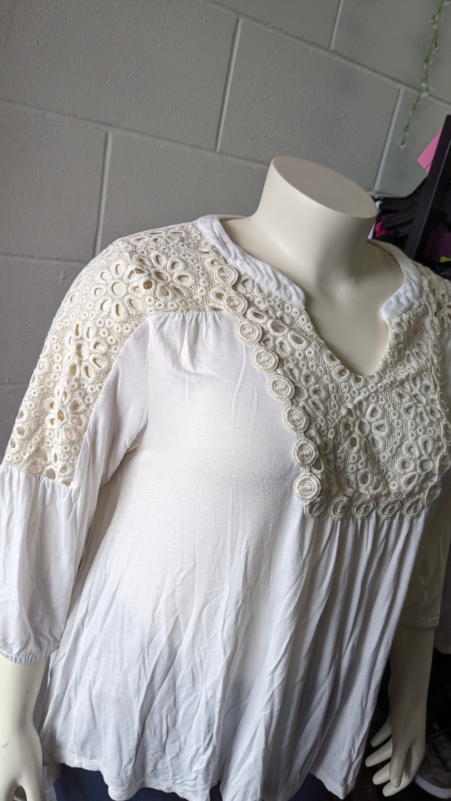 Style & Co Boho White Blouse Size 2X- In Store Special