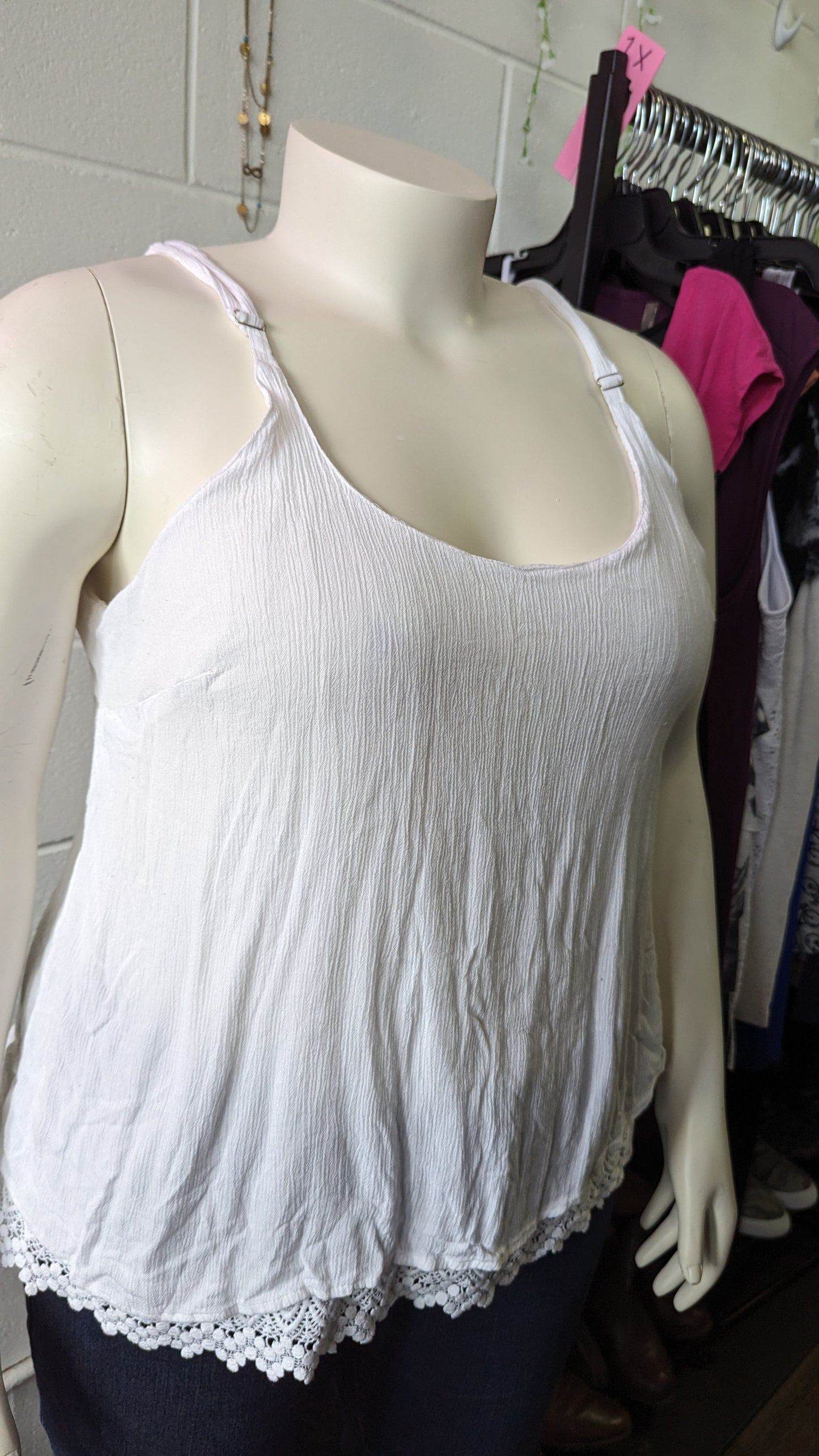 Dex Cotton White Tank Top Size 2X - In Store Special