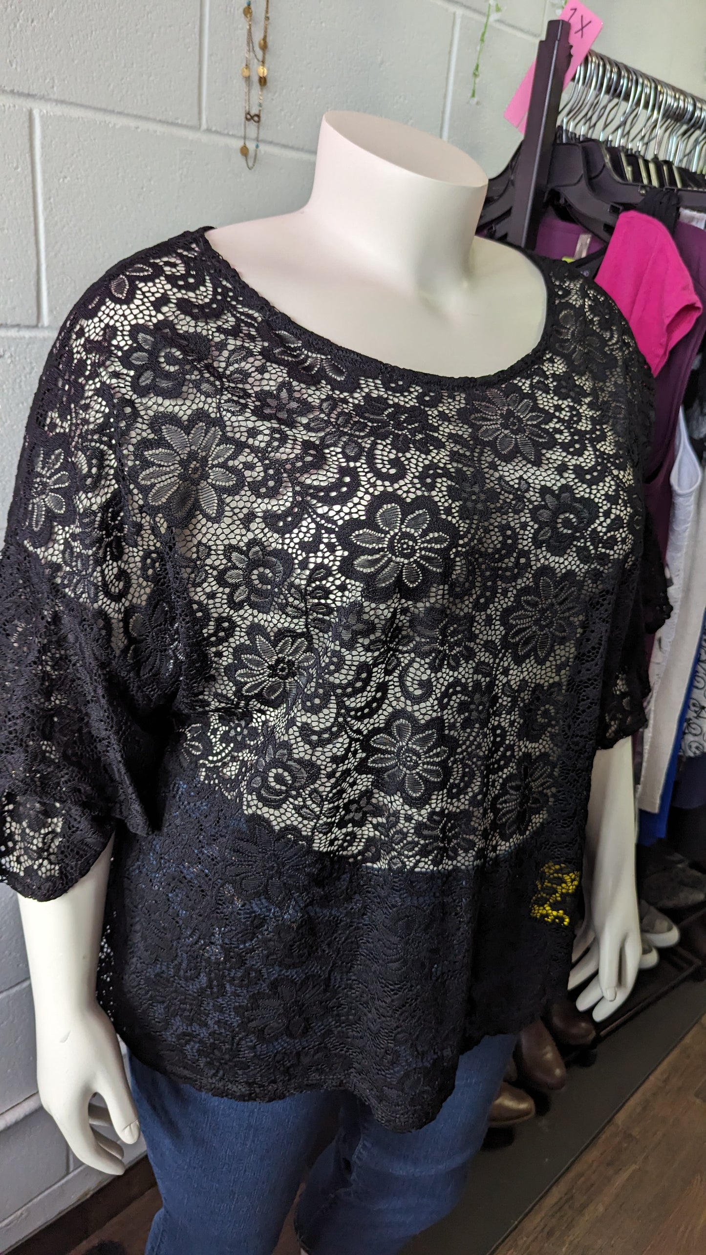 Torrid 3X Black Lace Top - In Store Special