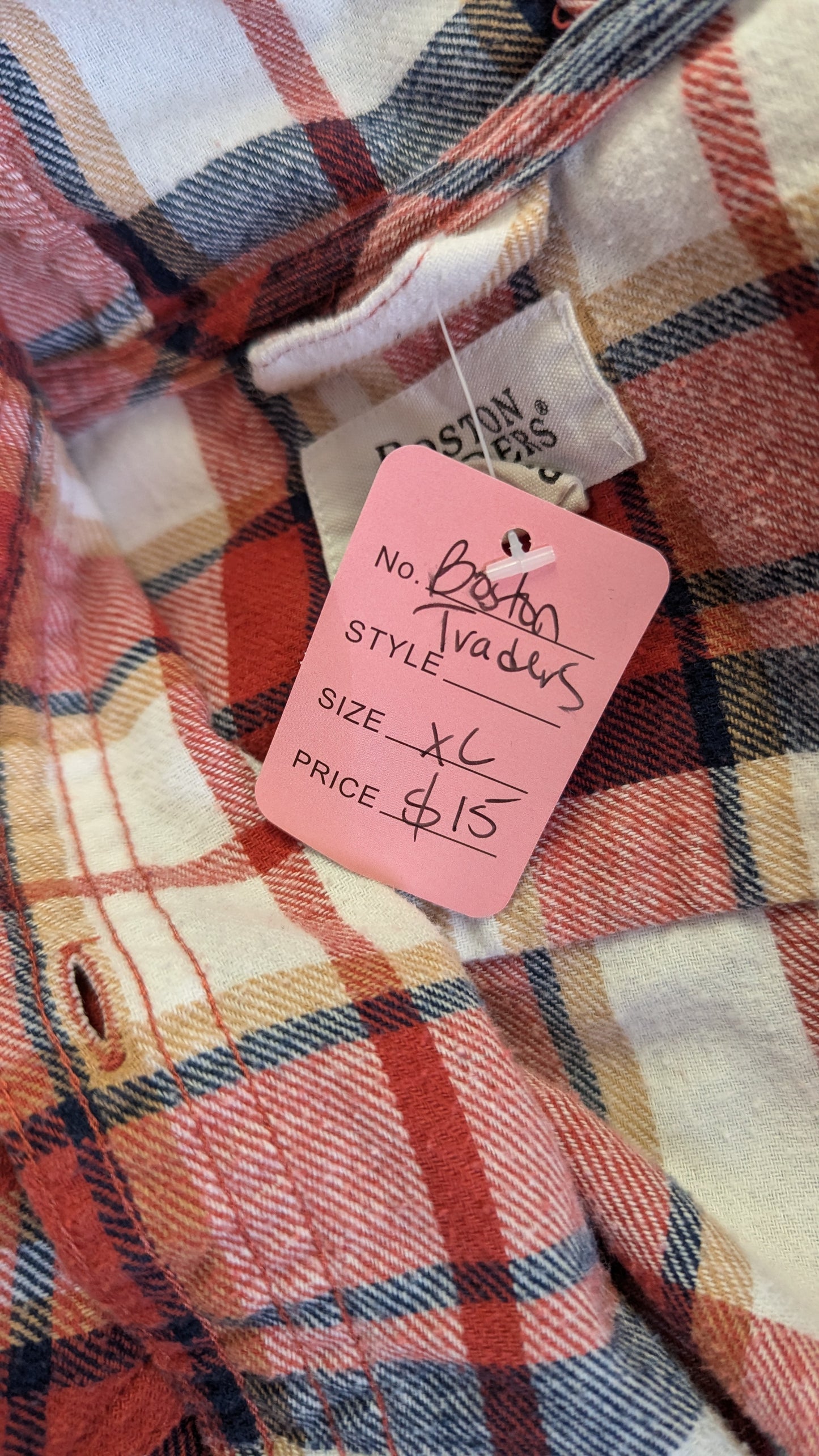 Boston Traders Hooded Plaid Button Up Schacket -  Size XL