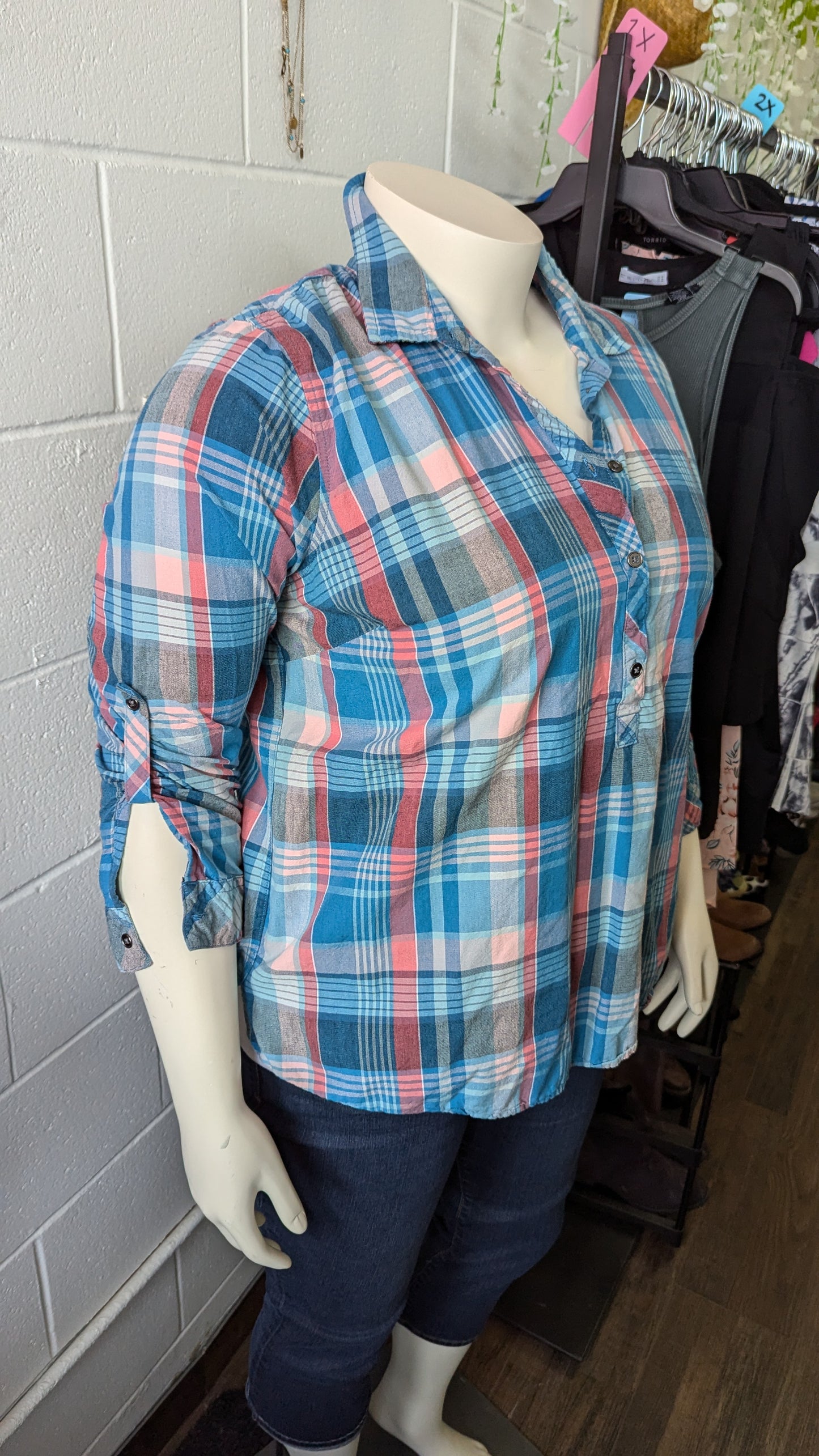 Northern Reflections Multi Colored Plaid Shirt - Size XXL