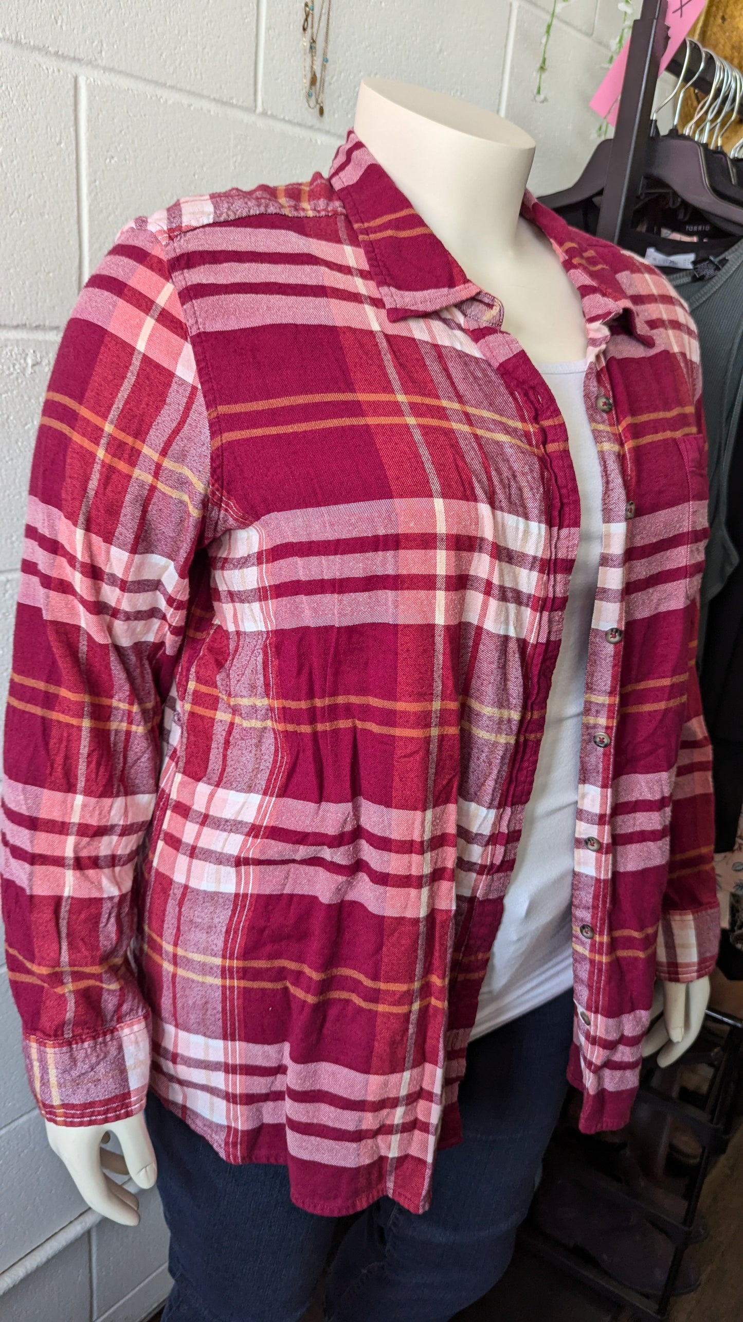 Red Plaid Button Up - Size XXL