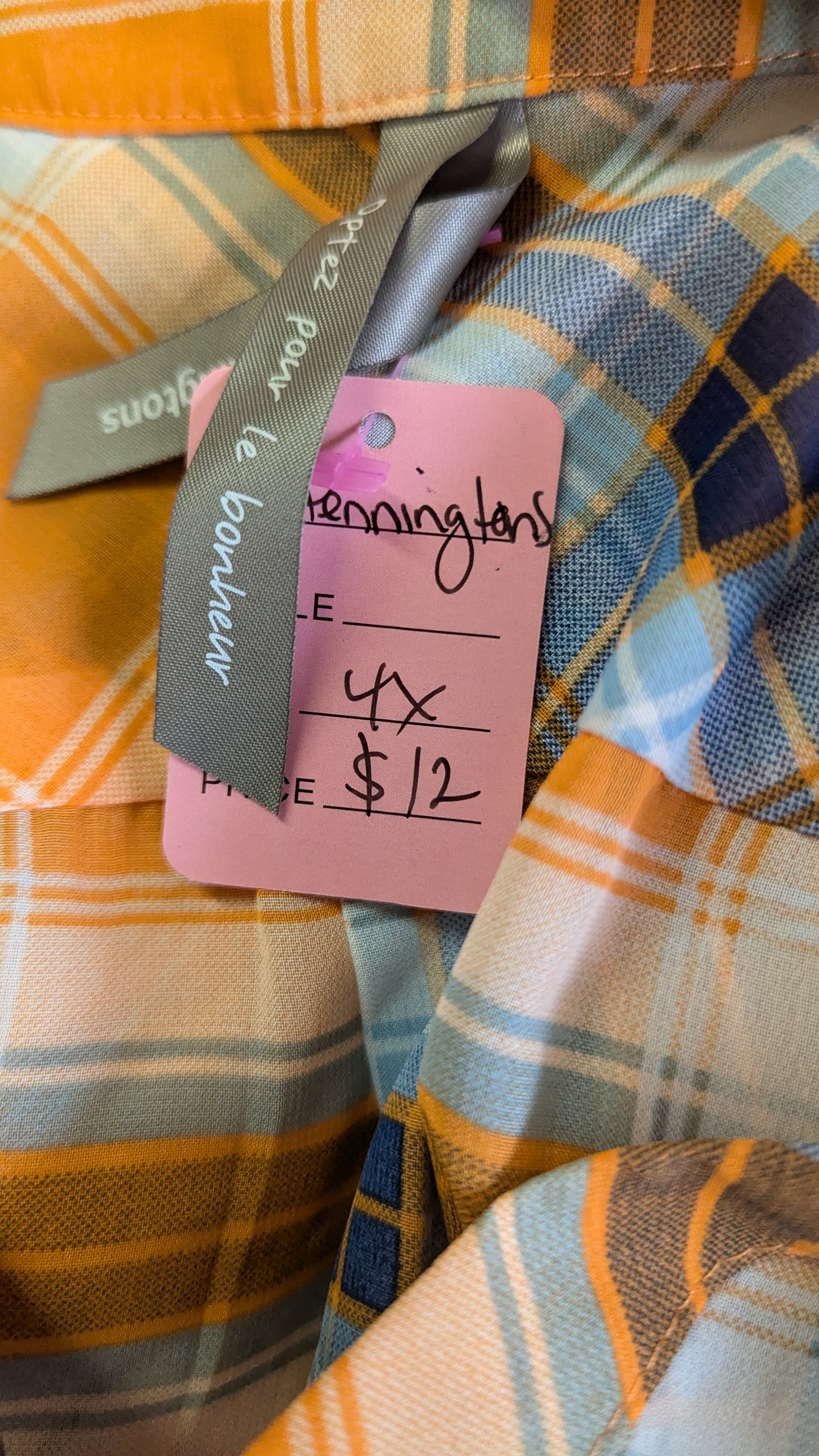 Pennington's Button Up Yellow Shirt - Size 4X