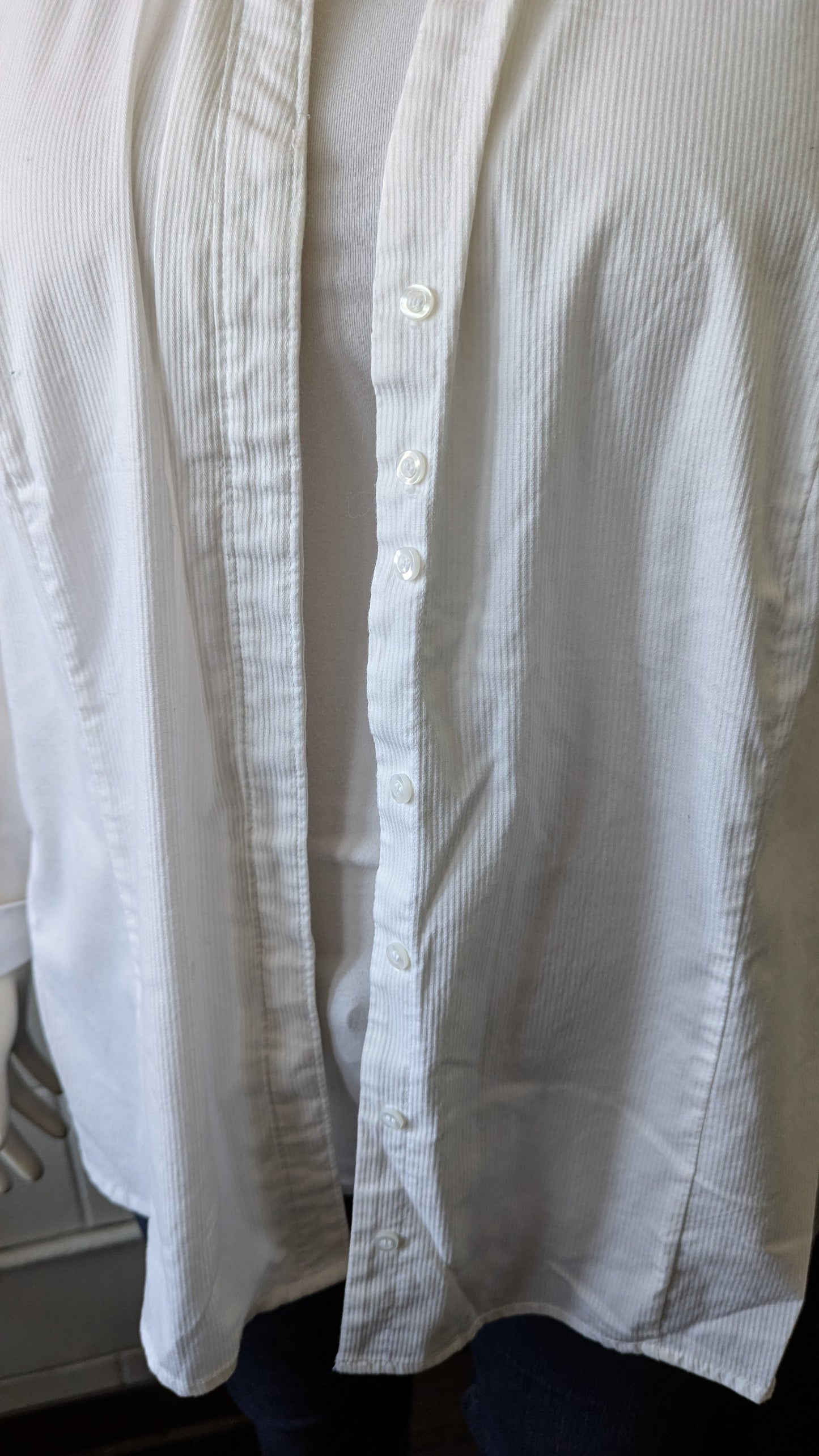 Riders by Lee White Striped Button Up - Size 2X